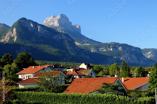 Fotomural La dent de Crolles, Massif de la Chartreuse, Vallée du Grésivaudan, Isère, Alpes
