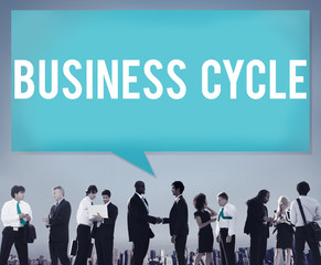 Sticker - Business Cycle Income Profit Loss Recession Concept