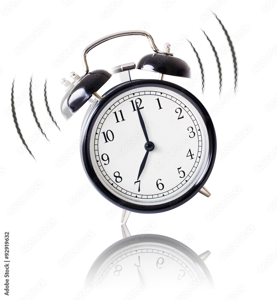 alarm clock ringing on white background Stock Illustration | Adobe Stock