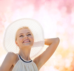 Canvas Print - beautiful woman enjoying summer outdoors