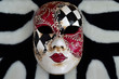 Venetian mask on a black and white background 

