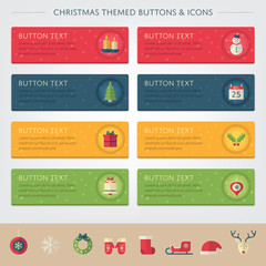 Wall Mural - christmas themed buttons and icons