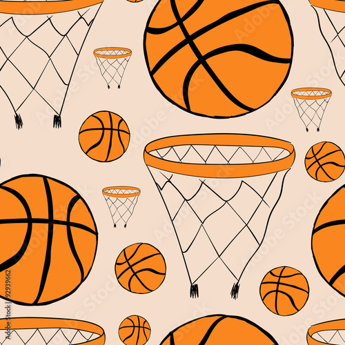 Seamless basketball baskets and balls Stock Vector Adobe Stock