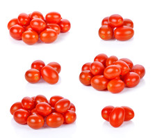 Cherry Tomatoes Isolated On White Background.