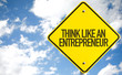 Think Like An Entrepreneur sign with sky background
