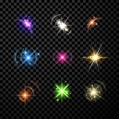 Wall Mural - Stars and planet set background.