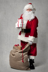 Santa Claus with a bag of presents