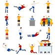 © Macrovector - Soccer game people flat icons set