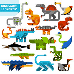 Wall Mural - Dinosaur Icons Set