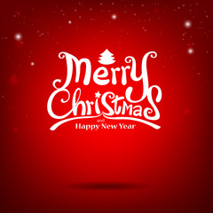 Merry Christmas Vector Calligraphic free hand write vector illus