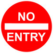 No entry sign, isolated on white background