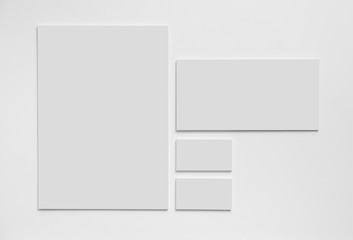 gray simple stationery mock-up template on white background.