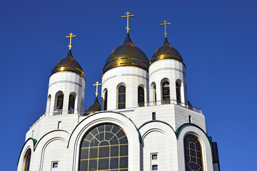 Sticker - Golden domes of Christ the Savior. Kaliningrad, Russia