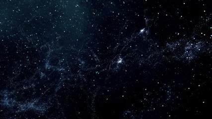 Wall Mural - Space 2087: Flying through star fields in deep space (Loop).