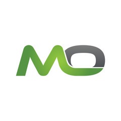 Wall Mural - MO company linked letter logo green