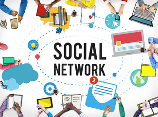 Sticker - Social Media Network Online Internet Concept