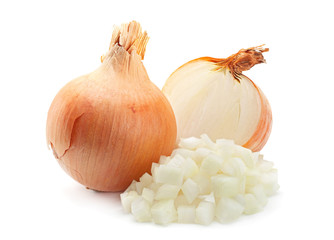 Wall Mural - Onion slice on white