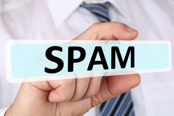 Wall Mural - Business man Konzept mit Spam Mail im Internet