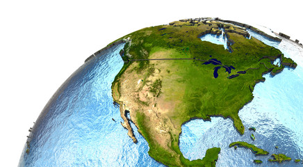 Wall Mural - North America on Earth