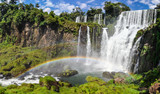 Fototapeta Morze - Rainbow at Iguazu Falls, Argentina