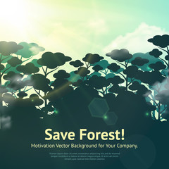 Wall Mural - Save Forest Illustration