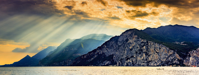 Wall Mural - Lake Garda (Lago di Garda) Italy - sunset