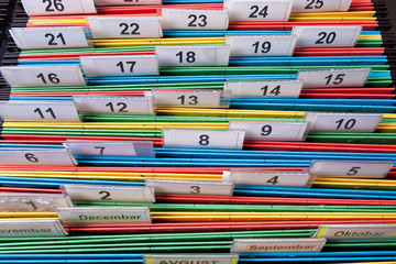 Wall Mural - File folders with numerical label