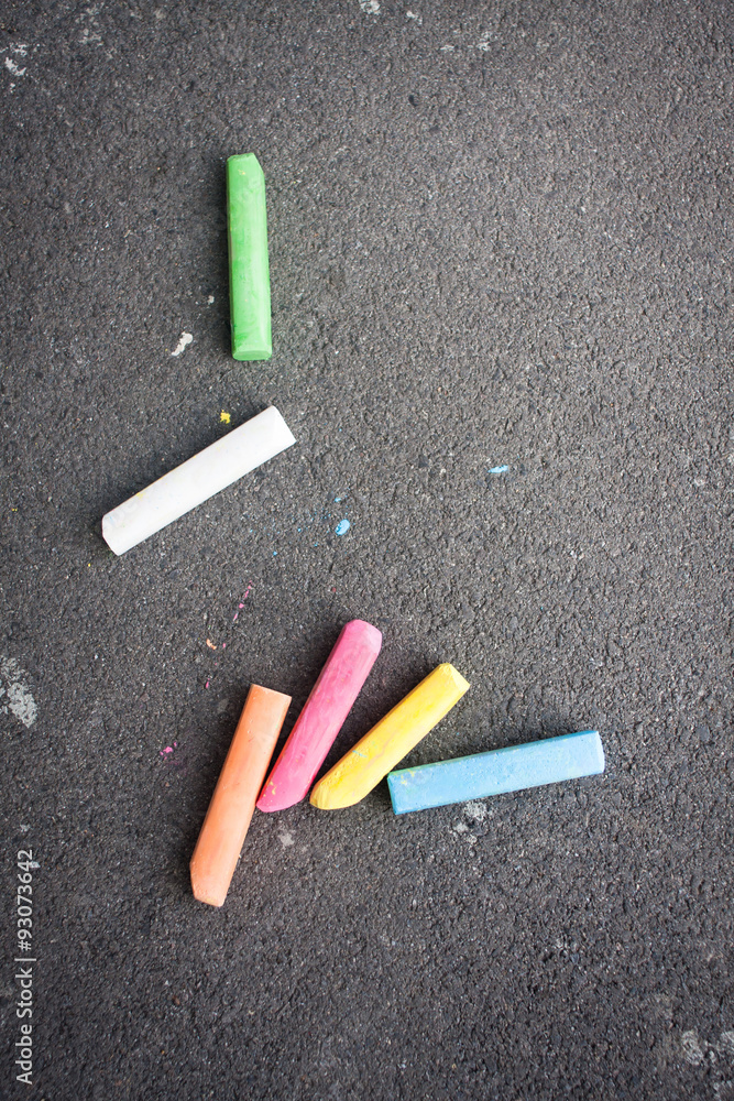 Chalk on playground - obrazy, fototapety, plakaty 