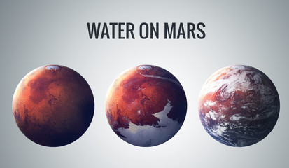 Wall Mural - discovered liquid water on the planet mars, great science