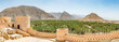 
    Panoramic view of Nakhal in the Al Batinah Region of Oman. It is located about 120 km to the west of Muscat, the capital of Oman. It is known as the town of oasis.