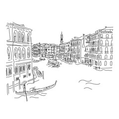 Wall Mural - Venice, Grand Canal. Sketch for your design