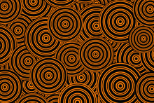 Background With A Large Orange- Black Circles