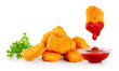 Nuggets lettuce and ketchup.