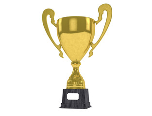 Golden Isolated 3D Trophy.