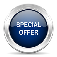 Aufkleber - special offer cirle glossy dark blue web icon on white background
