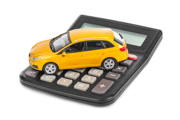 Canvas Print - Calculator and toy car