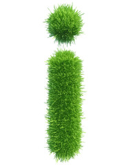 Poster - Vector small grass letter i on white background