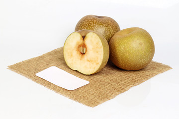 Nashi pears isolated on white background