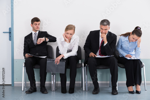 Fotografie, Obraz Businesspeople Waiting For Job Interview