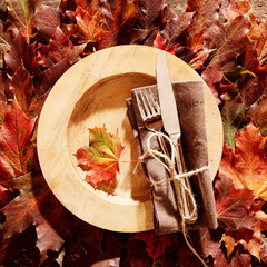 Wall Mural - Autumn themed place setting