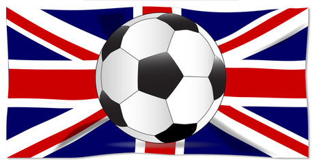 Canvas Print - British Flag and Football