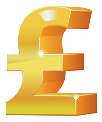Wall Mural - 3D British sterling or pound vector icon image