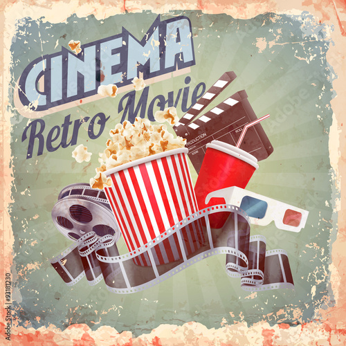 Obraz w ramie movie retro