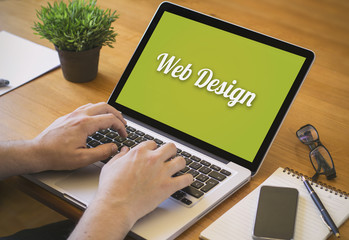 Wall Mural - computer desktop web design