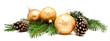 canvas print picture - Christmas decoration balls with fir cones