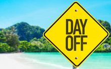 Day Off Sign With Beach Background