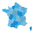 blue map of France (all regions on separate layers)