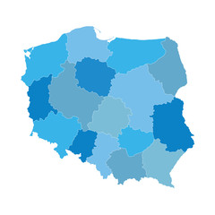 Sticker - blue map of Poland