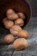walnuts in clay bowl
