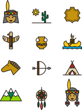 Set Of INDIAN Outline Icons